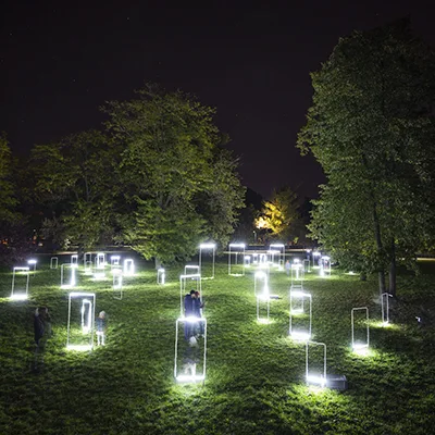 Illuminated light tubes entitled "Fragments"