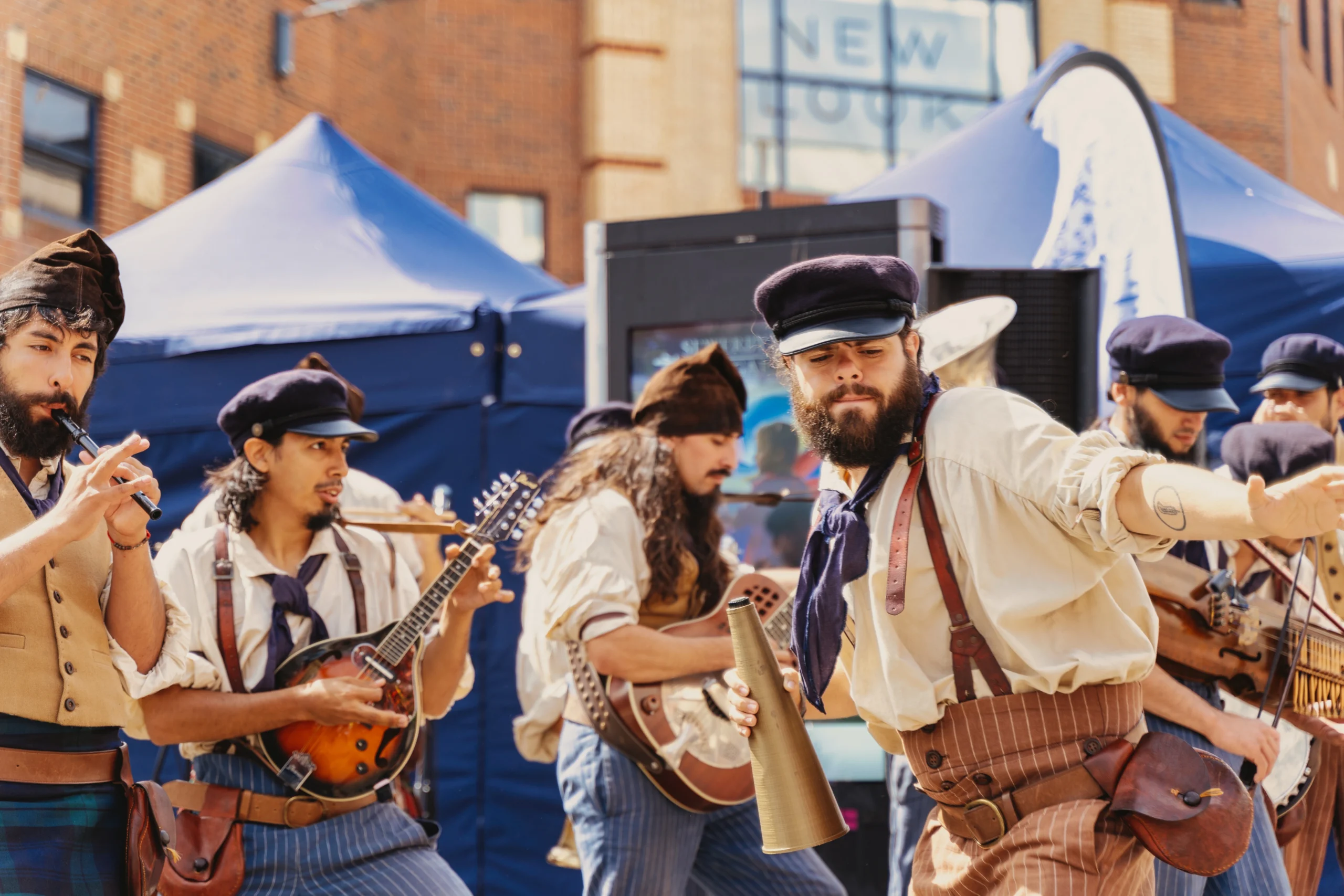 A band perform in Scarborough