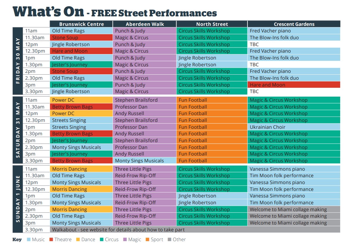 Streets Timetable